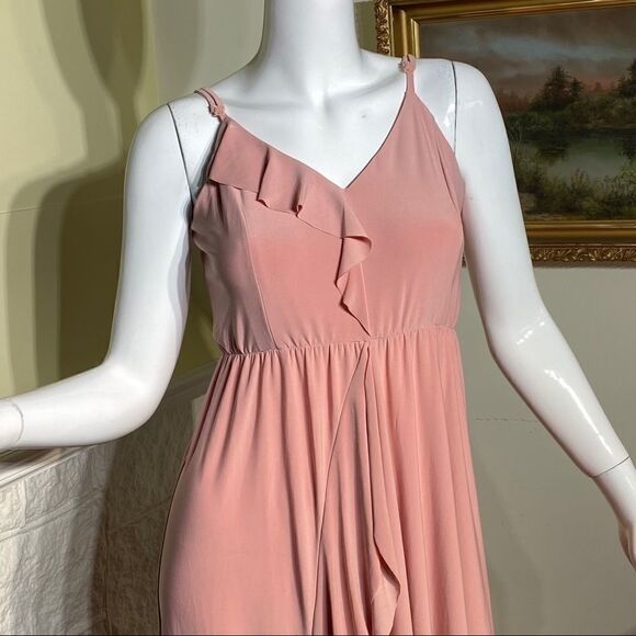 NWT ASOS Barbiecore Pink Ruffled Maternity Midi Sleeveless Dress - Picture 3 of 8